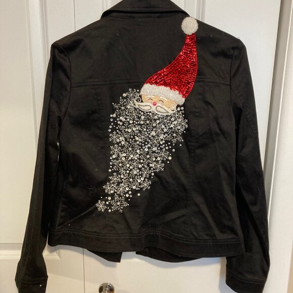 Berek Christmas Santa Jacket with Rhinestone Buttons, Size Small - Picture 4 of 8